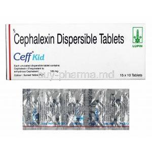 Ceff Kid, Cefalexin 125mg box and tablets