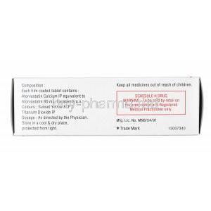 TG-Tor, Atorvastatin 80mg composition