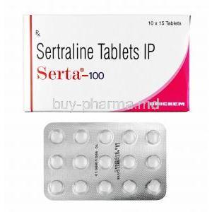 Serta, Sertraline 100mg box and tablets