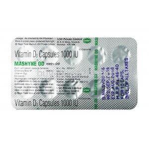 Mashyne OD, Cholecalciferol 100 mg, Capsule, Sheet information