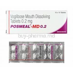 Posmeal-MD, Voglibose 0.2mg box and tablets