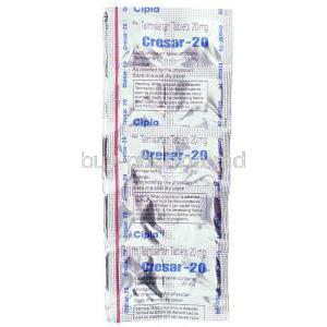 Cresar, Generic Micardis ,  Telmisartan 20 Mg Packaging