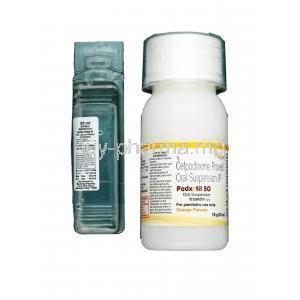 Podxetil Syrup, Cefpodoxime 50mg, 18g per 30ml Syrup,Bottle information