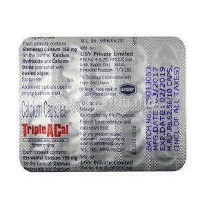 TripleACal, Calcium, Tablet, Sheet information