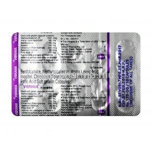 Vibrania, Benfotiamine / Mecobalamin / Alpha-Lipoic Acid / Pyridoxine / Folic acid / Chromium / Inositol, Capsule(Soft Gelatin Capsule), Sheet information