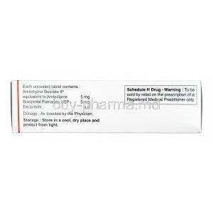 Zabesta-AM, Amlodipine 5mg / Bisoprolol 5mg, Tablet, Box information