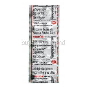 Zabesta-AM, Amlodipine 5mg / Bisoprolol 5mg, Tablet, Sheet information