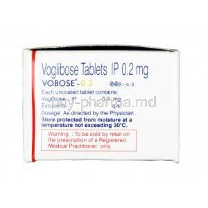 Vobose, Voglibose 0.2mg, Tablet, Box information