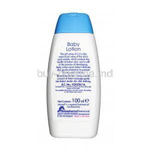 Sebamed baby lotion, Natural lipids, sorbitol, allantoin, panthenol,  lecithin, Body lotion 100ml, Bottle information