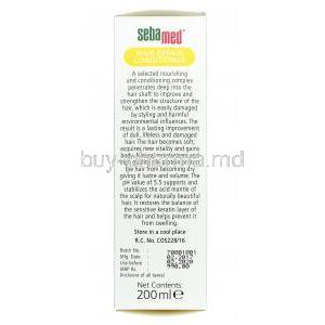 Sebamed Hair Repair Conditioner, Hair Conditioner 200ml, Box information