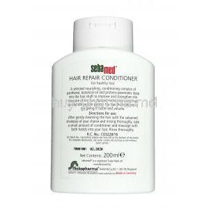 Sebamed Hair Repair Conditioner, Hair Conditioner 200ml, Bottle information