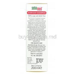 Sebamed Everyday Shampoo, Shampoo 200ml, Box information