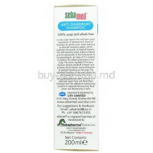 Sebamed Anti-Dandruff Shampoo, Shampoo 200ml, Box information