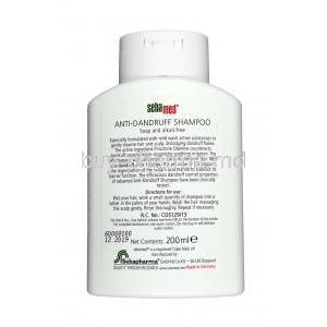 Sebamed Anti-Dandruff Shampoo, Shampoo 200ml, Bottle information