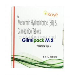 Glimipack M, Glimepiride 2mg / Metformin 500mg, Tablet, Box