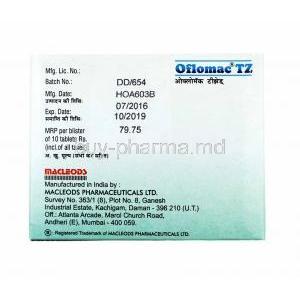 Oflomac TZ, Ofloxacin and Tinidazole manufacturer