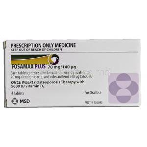 Fosamax Plus, Alendronic Acid, 70mg, Cholecalciferol, 0.14mg, Box