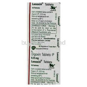 Lanoxin, Digoxin 0.25 mg tablet