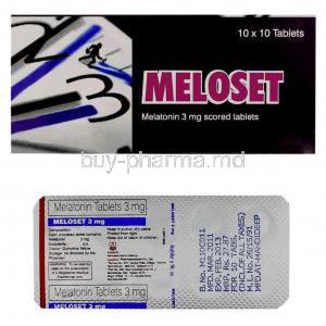 Generic Transzone, Melatonin 3 mg Tablet and packaging