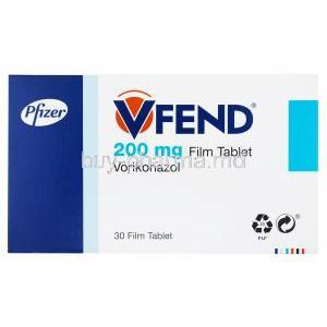 Vfend, Voriconazol 200mg, Pfizer, box front presentation