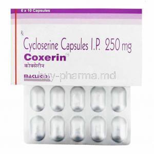 Coxerin, Cycloserine box and capsules