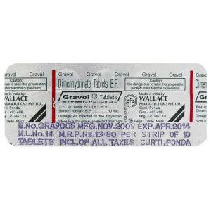 Generic  Dramamine, Dimenhydrinate 50 mg Tablet