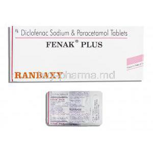 Fenak Plus, Generic Dynapar, Diclofenac Sodium,  Paracetamol 50 Mg/ 500 Mg Tablets (Ranbaxy)