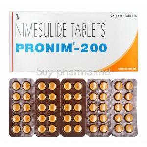 Pronim, Nimesulide 200mg box and tablets