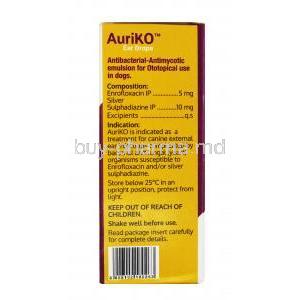 AuriKo Ear Drops for Dogs composition
