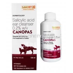 Canopas Ear Cleanser for Dogs and Cats box and bottle