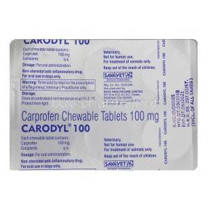 Carodyl 100mg tablets back