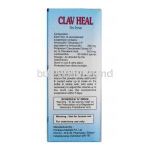 Clav Heal Dry Syrup for Pets composition
