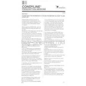 Condyline, Podophyllotoxin Solution Information Sheet 1