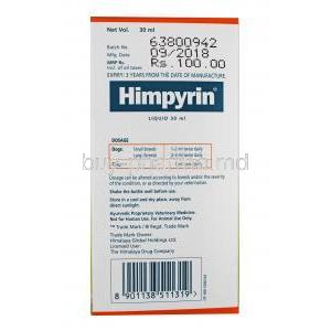 Himpyrin Liquid for Dogs and Cats dosage