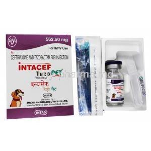 Intacef Tazo Injection for Pets, Ceftriaxone/ Tazobactum
