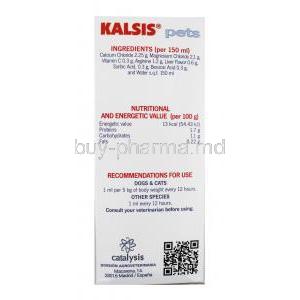 Kalsis Oral Solution for Pets dosage