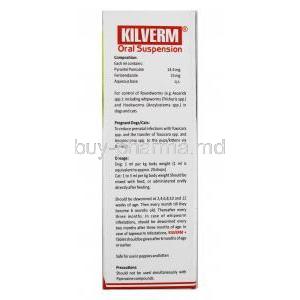 Kilverm Oral Suspension for Dogs, doage