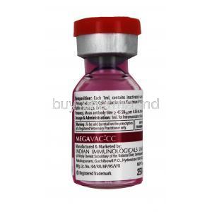MEGAVAC CC, Canine corona virus vaccine,1ml, bottle information