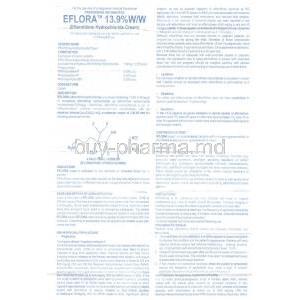Eflora, Generic Vaniqa, Eflornithine Information Sheet 1