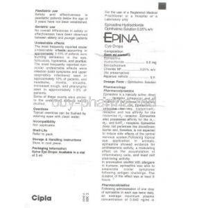 Epina, Generic Elestat, Epinastine Information Sheet 1