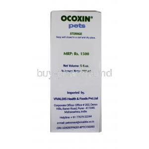 OCOXIN, Glucosamine Green Tea and others, Syrup, 150ml, Box information, Manufacturer