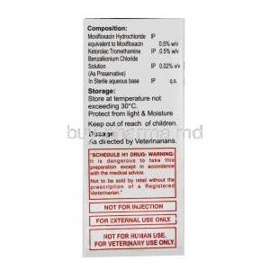 OPTHOCARE-KT, Moxifloxacin 5%,Ketrolac 5%, Eye Drop, 5ml, Box information, Composition, Storage, Dosage