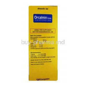 ORCALMIN Forte Suspension,200ml, Box information, composition, Dosage