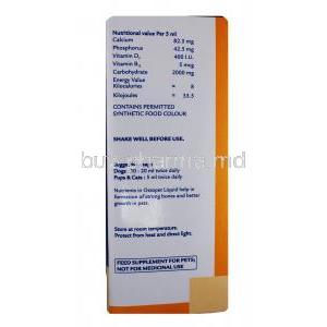 Ostopet Calcium, phosphorus, Vitamin D and B, Liquid 150ml, Box information, Composition, Usage