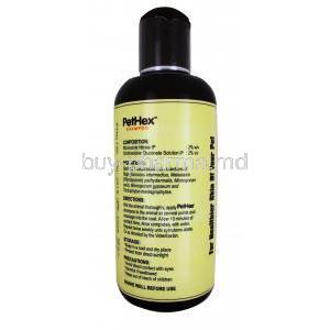 Pet-Hex Shampoo, Micnazole,Chlorhexidine, 200ml, Bottle information