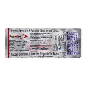 PENETRAT, Trypsin48mg, Bromelain 90mg, Rutoside Trihydrate 100mg, Tablet, Sheet information