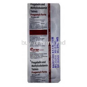 PREGAMYL FORTE, Pregabalin 75mg, Methylcobalamin 1500mcg,Tablet, Sheet information