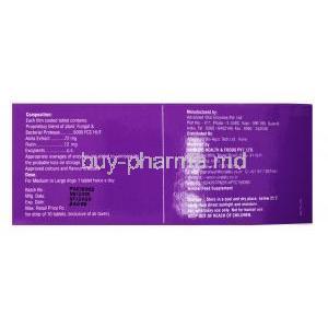 RELAXZYME for Medium and Large dogs, Tablet, Box information
