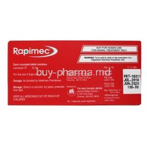 RAPIMEC, Ivermectin 10mg, Tablet,Box information