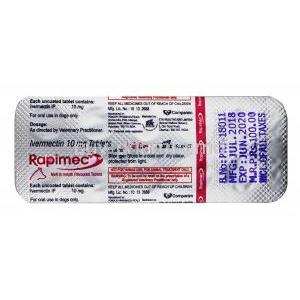 RAPIMEC, Ivermectin 10mg, Tablet,Sheet information